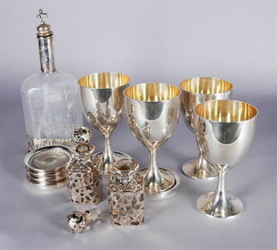 Lot 1510 - Set of Four Sterling Silver Goblets; Together...