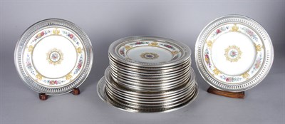 Lot 1535 - Set of Wedgwood Sterling Silver Mounted...