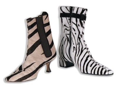 Lot 206 - Two Pairs of Animal Print Ankle Boots The...