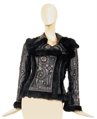 Lot 169 - Oscar de la Renta Studded Leather Jacket...