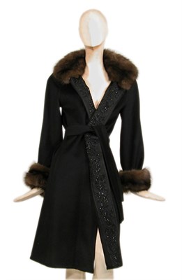 Lot 196 - Valentino Sable Trim Cashmere Coat Italian...
