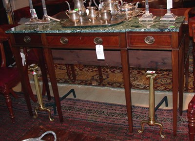 Lot 424 - Georgian Style Marble Top Mahogany Console...