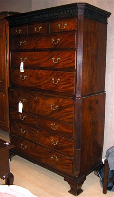 Lot 685 - Georgian Mahogany Chest on Chest Height 6 feet...