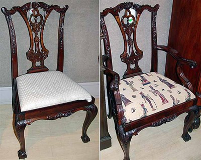 Lot 1379 - Set of Ten Georgian Style Mahogany Dining...