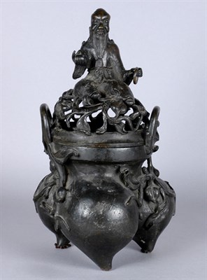 Lot 3320 - Bronze Censer Height 15 1/4 inches.