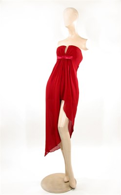 Lot 136 - Bruce Oldfield Claret Cocktail dress English,...