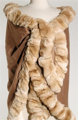 Lot 180 - Loro Piana Chinchilla Trim Shawl Triangular,...