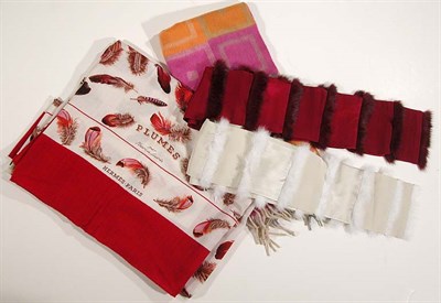 Lot 176 - Group of Scarves Comprising an Hermes cashmere...