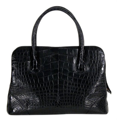 Lot 217 - Lana Marks Matt Black Crocodile Handbag...