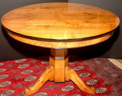Lot 3345 - Biedermeier Elm and Ebonized Center Table...