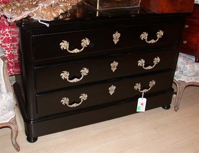 Lot 1633 - Regence Style Black Lacquered Commode Height...