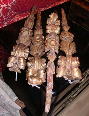 Lot 1565 - Set of Four Carved Gilt-Wood Ornaments Height...