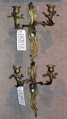 Lot 3218 - Pair of Louis XV Style Gilt-Bronze Two-Light...