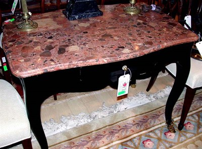 Lot 1609 - Louis XV Style Marble Top Ebonized Side Table...
