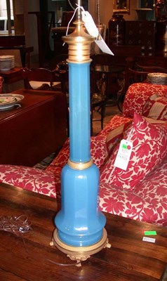 Lot 1440 - Gilt-Bronze Mounted Blue Opaline Glass...