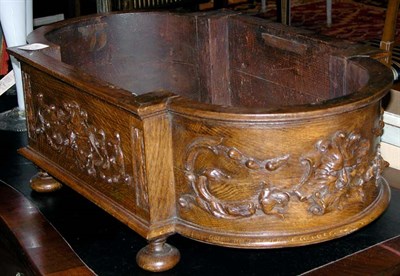 Lot 521 - French Provincial Carved Oak Jardiniere Height...