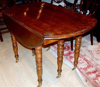 Lot 1160 - Louis Philippe Elm Drop-Leaf Dining Table with...
