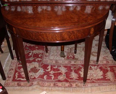 Lot 1601 - Georgian Mahogany Demilune Games Table Height...