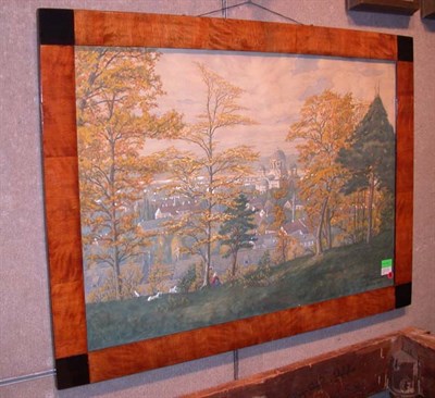 Lot 1570 - Birch and Ebonized Framed Watercolor Depicting...