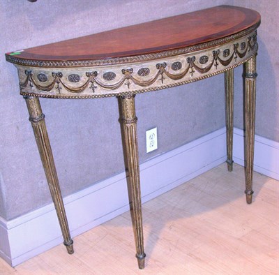 Lot 406 - Georgian Inlaid Satinwood and Painted D-Shaped...