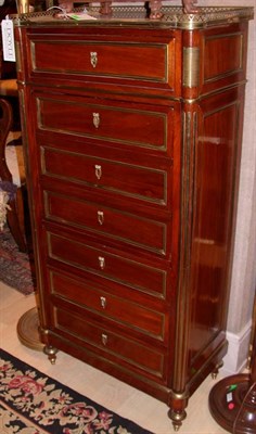 Lot 1312 - Louis XVI Style Marble Top Brass Mounted...