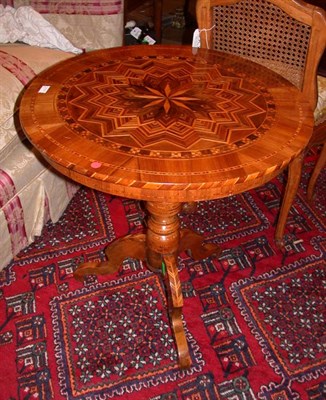 Lot 1675 - Italian Parquetry Tripod Table Height 28...