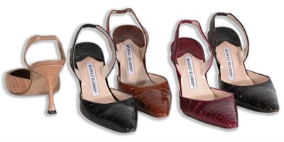 Lot 199 - Group of Manolo Blahnik Crocodile Shoes...