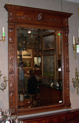 Lot 599 - French Provincial Carved Oak Mirror Height 58...