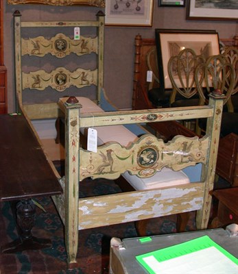 Lot 365 - Italian Painted Bed Height 52 inches, width 36...