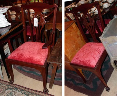 Lot 370 - Set of Nine Georgian Style Mahogany Dining...