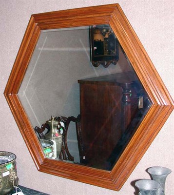 Lot 1166 - Fruitwood Hexagonal Mirror Diameter 36 inches.