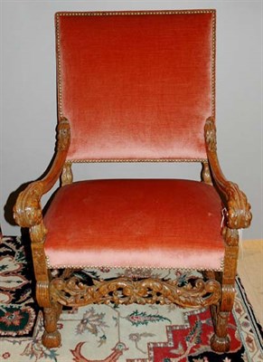 Lot 1110 - Louis XIV Style Carved Walnut Armchair