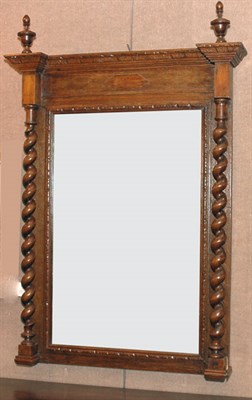 Lot 171 - French Oak Barley Twist Mirror Height 52...