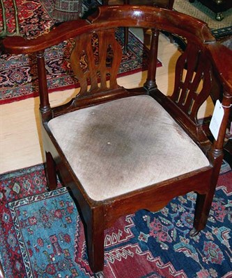 Lot 1356 - George III Mahogany Corner Chair