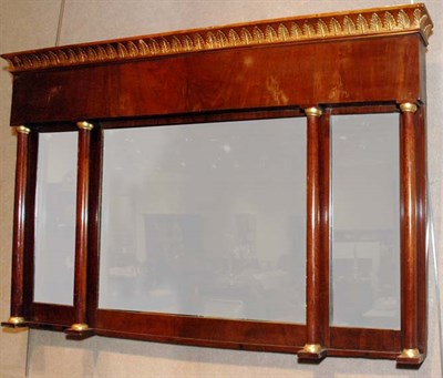 Lot 320 - Italian Mahogany and Parcel Gilt Overmantel...