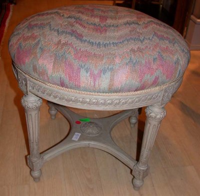 Lot 1318 - Pair of Louis XVI Style Gray Painted Stools...