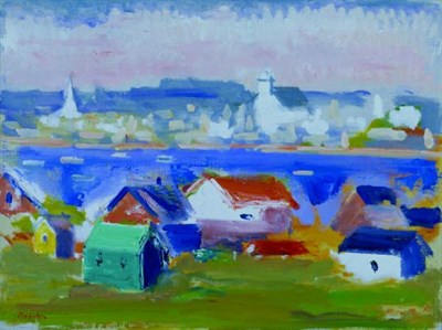 Lot 343 - Paul Resika b.1928 GREEN HOUSE, RED ROOF,...