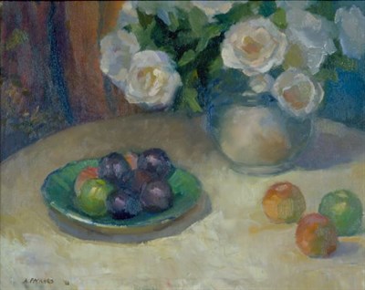 Lot 300 - Anne Packard b.1933 STILL LIFE WITH ROSES AND...
