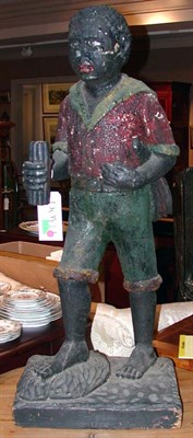 Lot 379 - Carved Wood Figure of a Negro Boy with Cigars...