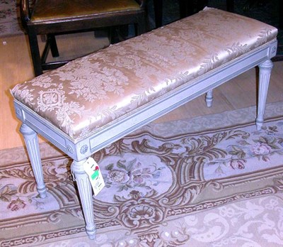 Lot 378 - Louis XVI Style Upholstered and Painted Stool...