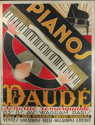 Lot 2316 - Andre Daude PIANOS DAUDE Color lithograph,...