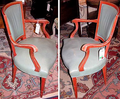 Lot 519 - Pair of Neoclassical Style Upholstered and...