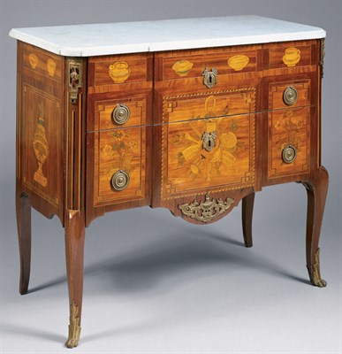 Lot 615 - Louis XVI Style Marble Top Demilune Console...