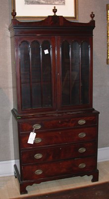 Lot 359 - Georgian Style Mahogany Bureau Bookcase Height...