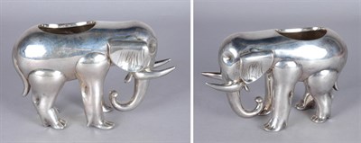 Lot 1475 - Two Mexican Silver Elephant-Form Vases Weighted.