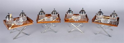 Lot 1485 - Set of Four Silver Plated Condiment Sets