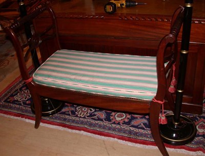 Lot 1289 - Regency Style Mahogany Caned Window Bench...