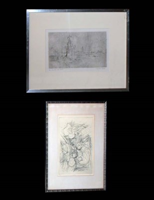Lot 134 - J. A. Law [NUDE ALONG SHORE] Etching, 1925,...
