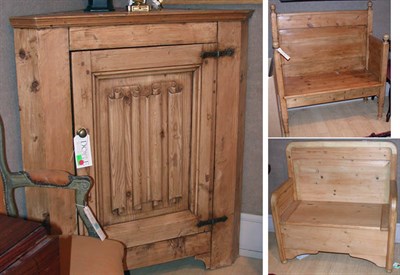 Lot 286 - Provincial Pine Corner Cabinet; Together with...