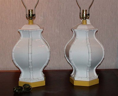 Lot 1193 - Pair of Porcelain Ginger Jar Lamps Donald...